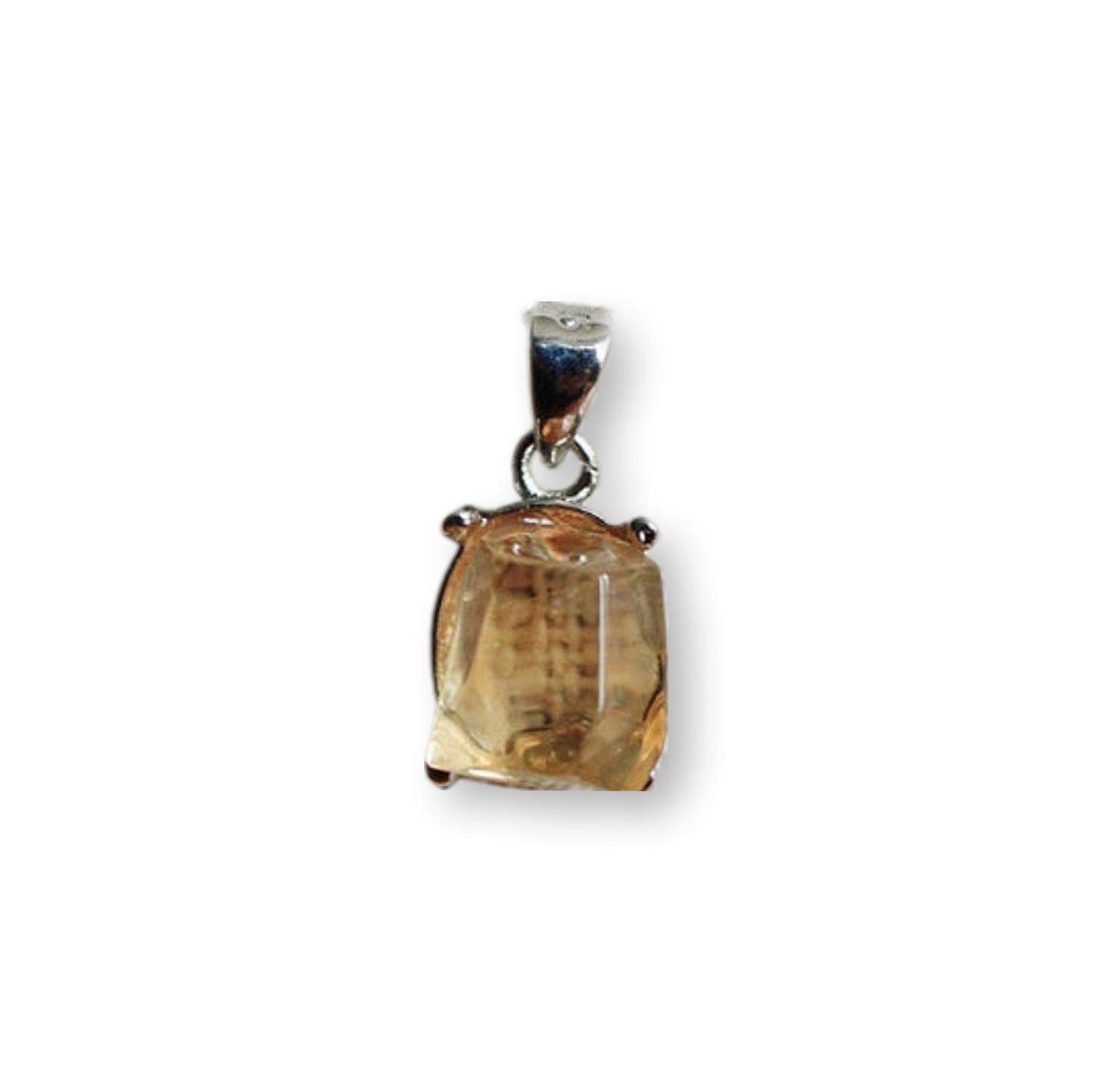 Mini Citrien hanger - S925 Zilver