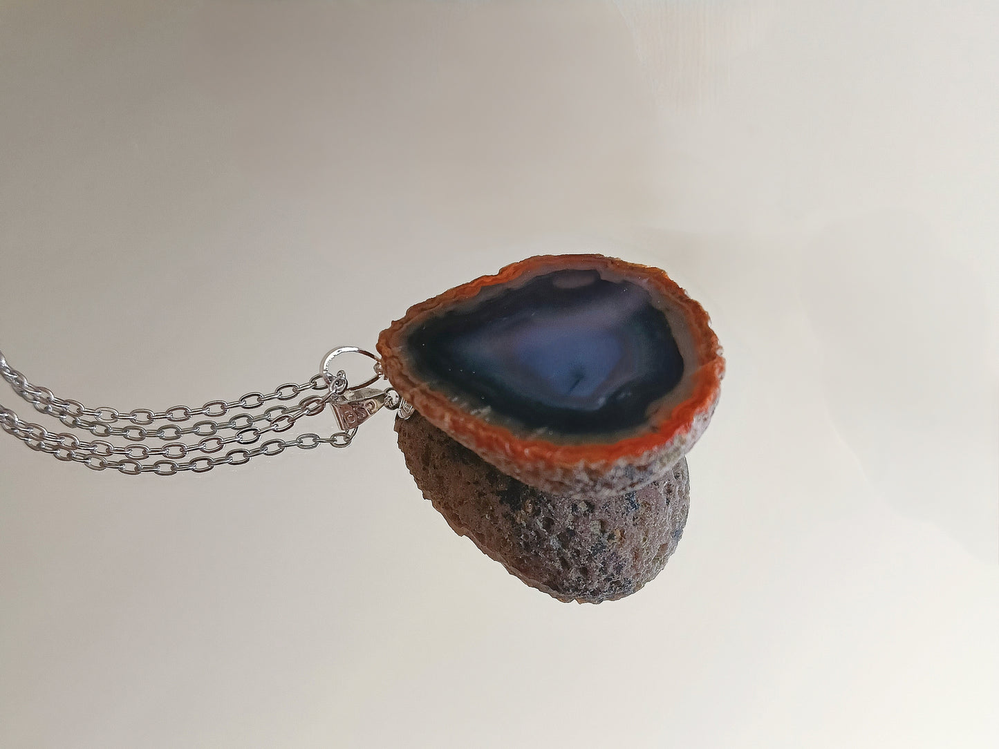 Agaat geode edelsteen hanger