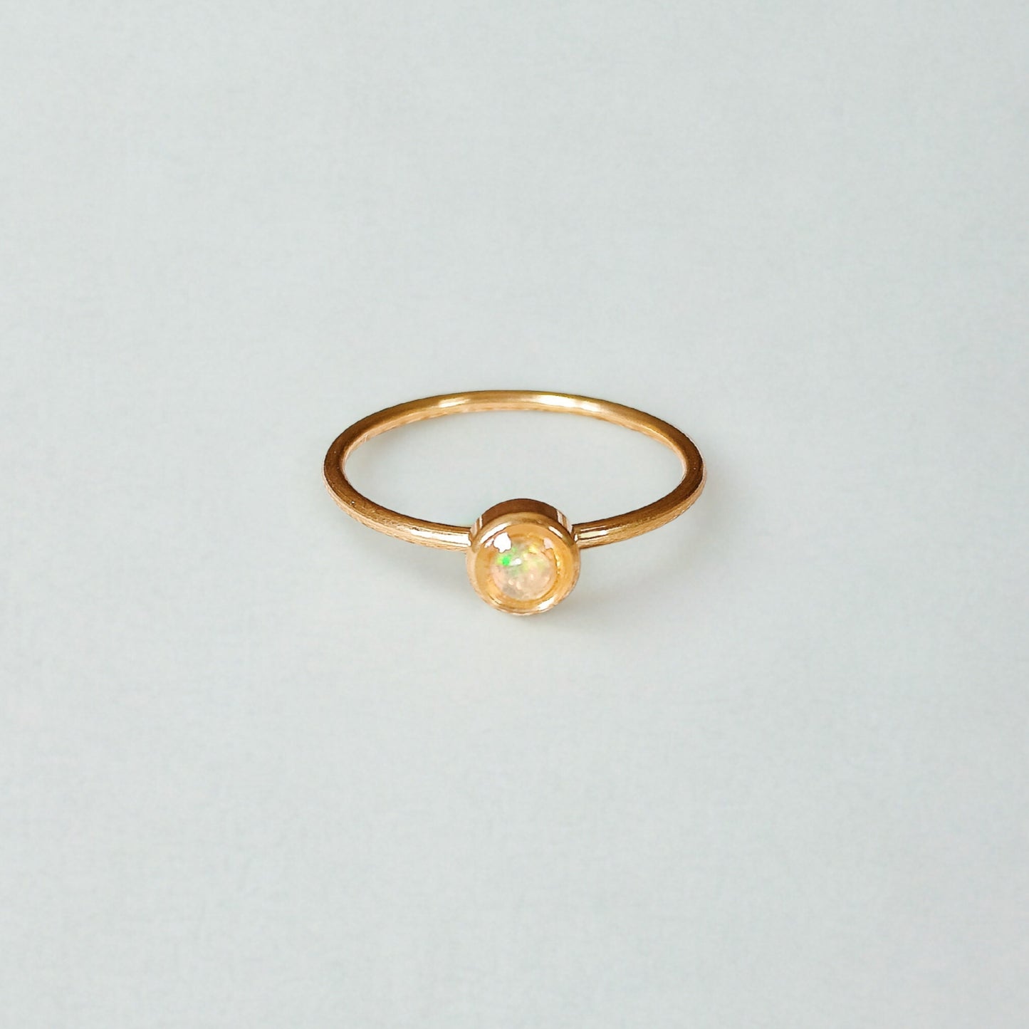 Opaal ring goud - stainless steel