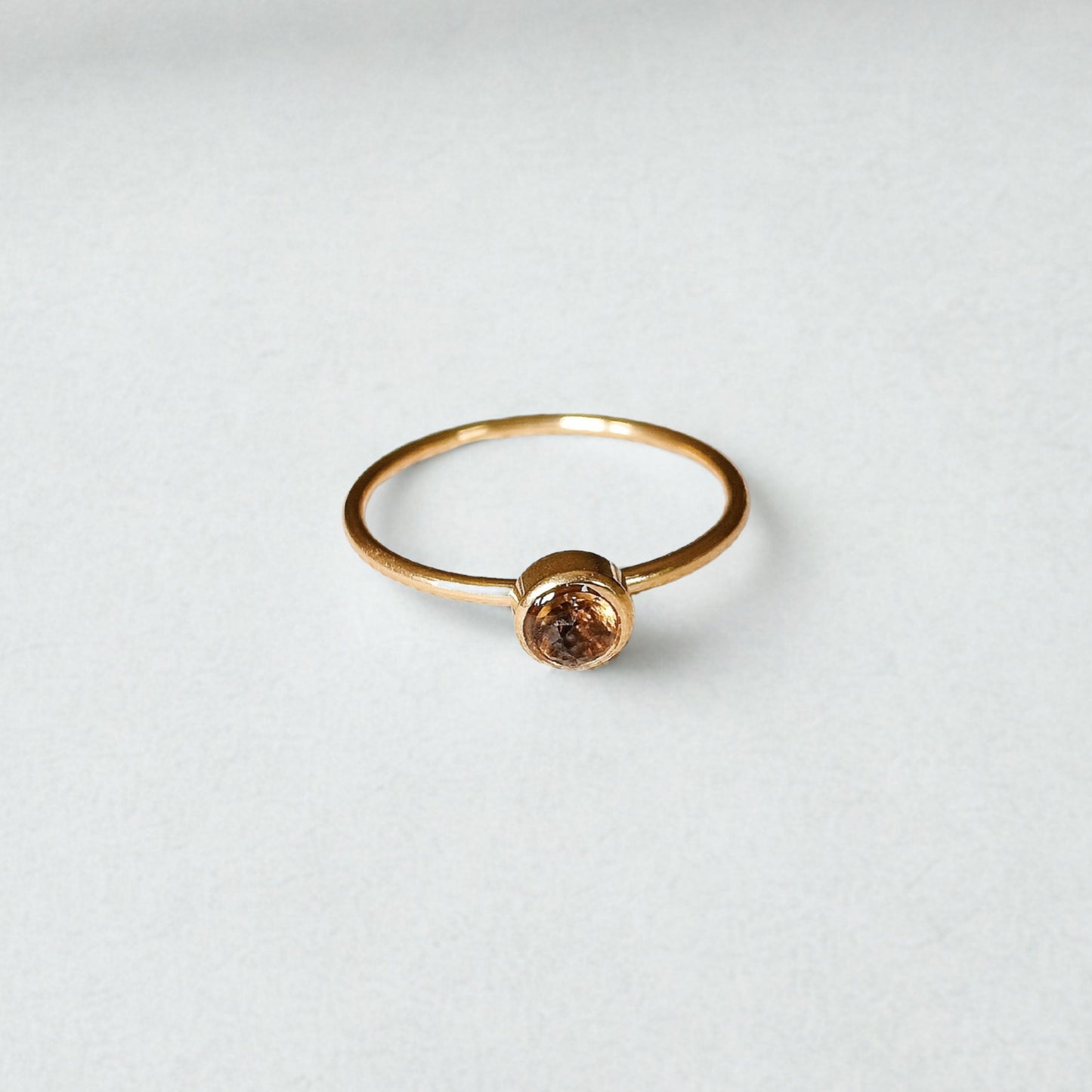 Rookkwarts ring goud - stainless steel