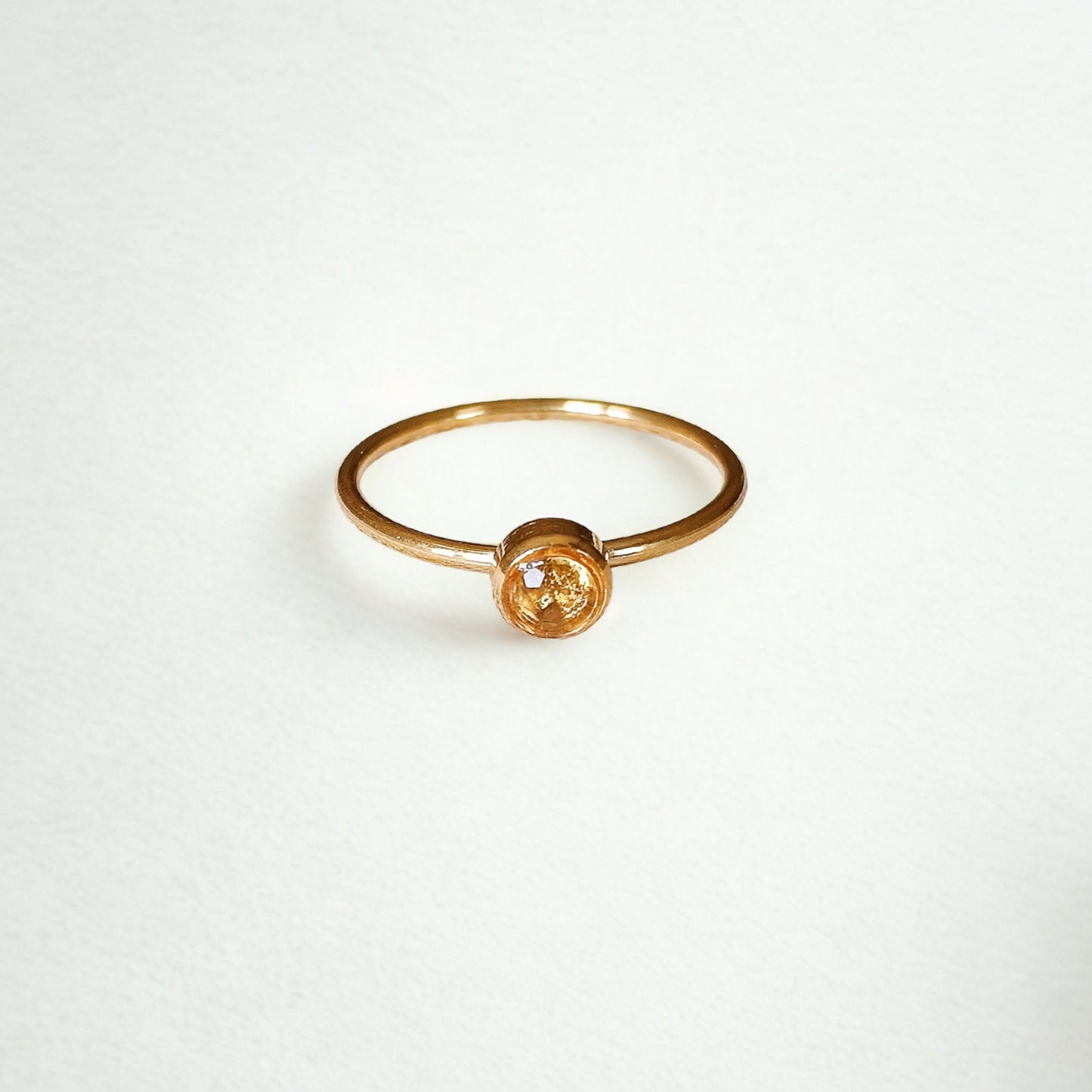 Citrien ring goud - stainless steel