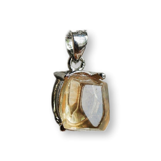 Mini Citrien hanger - S925 Zilver