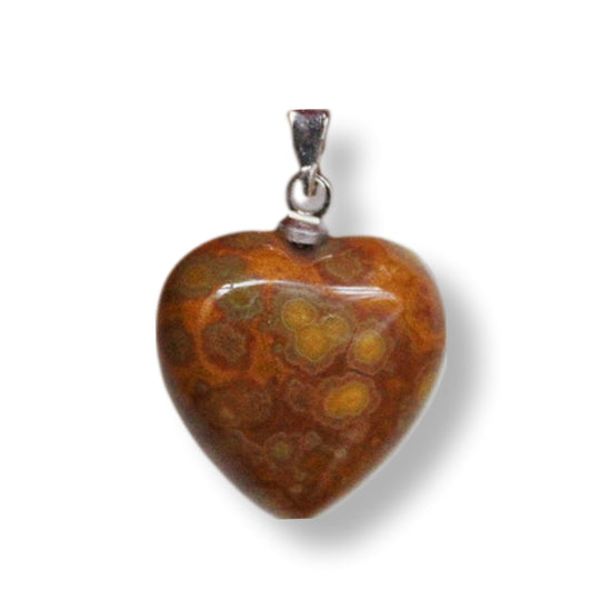 Oceaan Jaspis hart hanger - Stainless steel