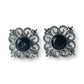 Zilver obsidiaan rond oorbellen - s925 zilver