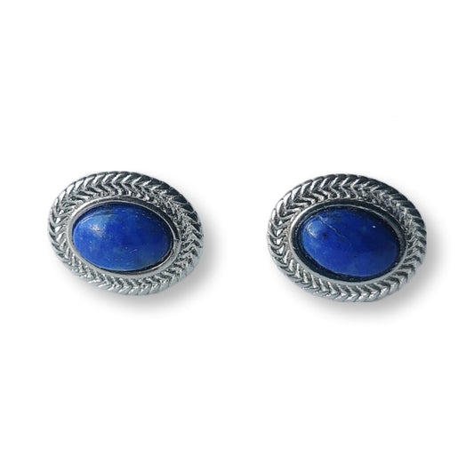 Lapis lazuli oorbellen - s925 zilver