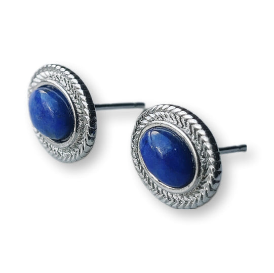 Lapis lazuli oorbellen - s925 zilver