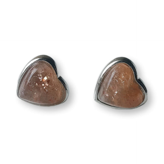 Zonnesteem hart oorbellen - s925 zilver