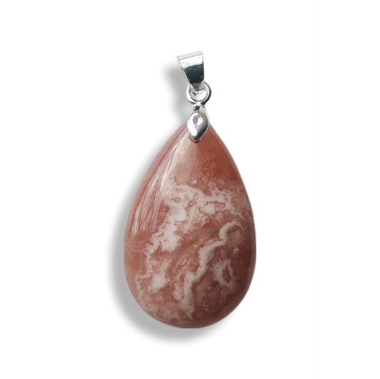Rhodochrosiet edelsteen hanger - s925 zilver