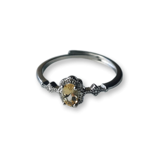 Citrien ring verstelbaar - stainless steel