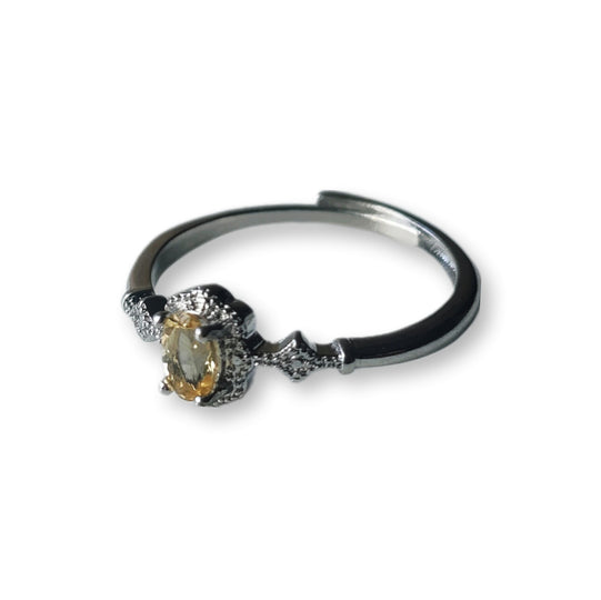 Citrien ring verstelbaar - stainless steel