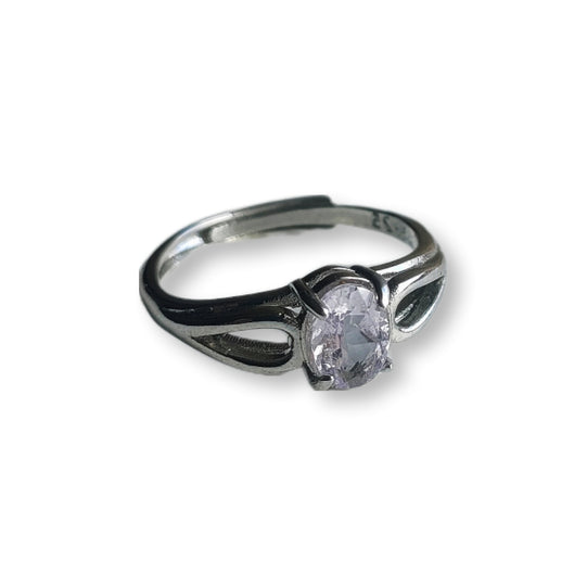 Roze Topaas ring verstelbaar - stainless steel