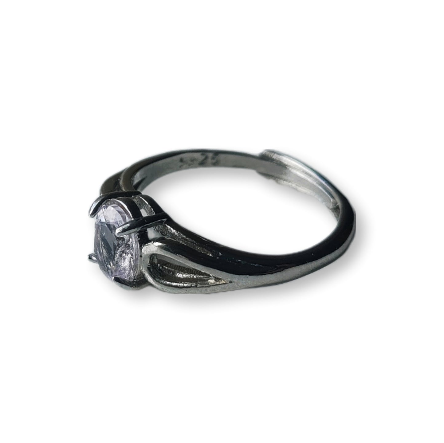 Roze Topaas ring verstelbaar - stainless steel