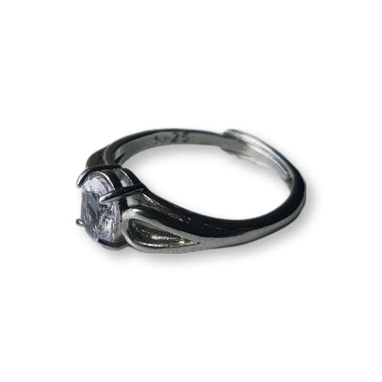 Roze Topaas ring verstelbaar - stainless steel