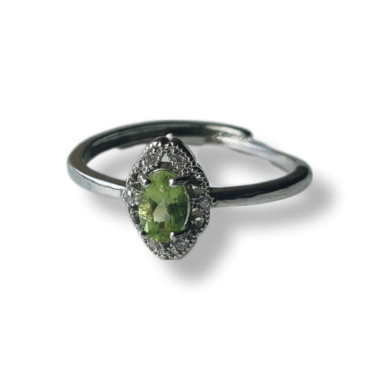 Peridoot ring verstelbaar - stainless steel