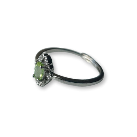 Peridoot ring verstelbaar - stainless steel