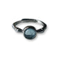 Aquamarijn ring verstelbaar - stainless steel