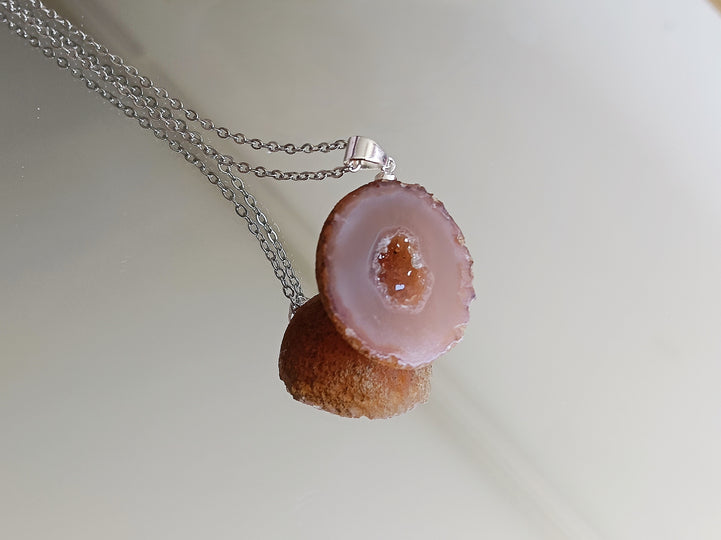 Agaat geode edelsteen hanger