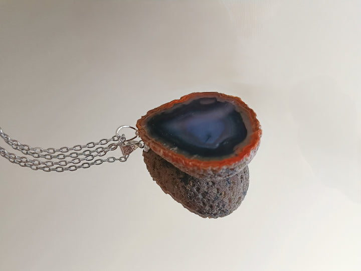 Agaat geode edelsteen hanger