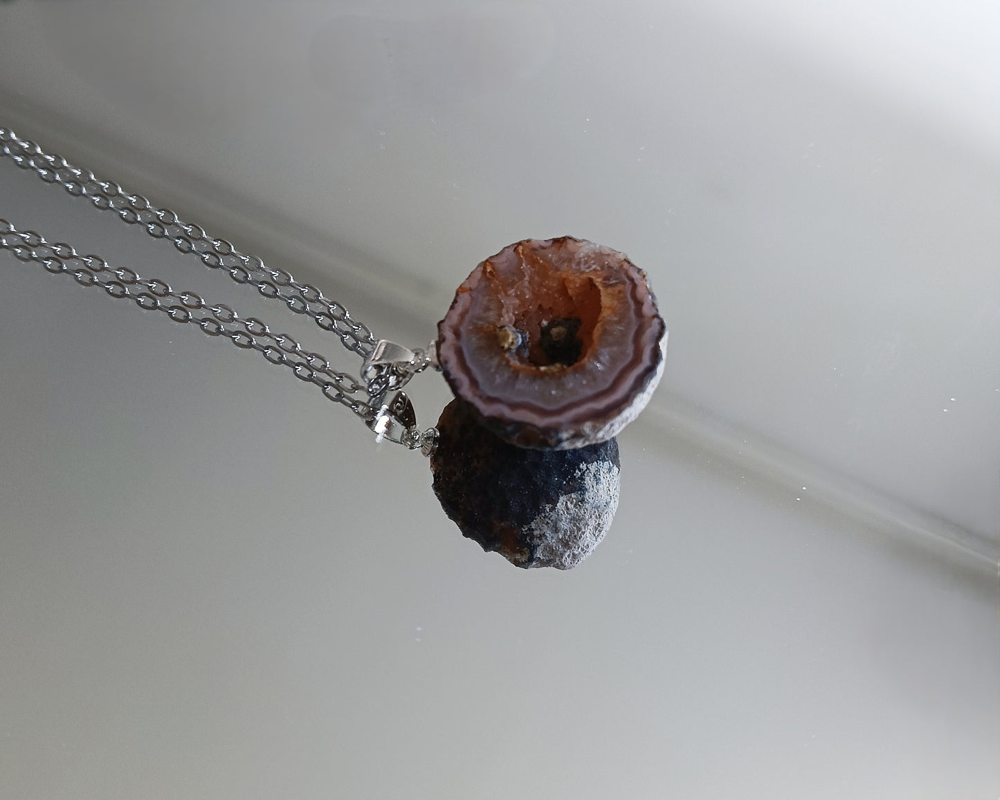 Agaat geode edelsteen hanger