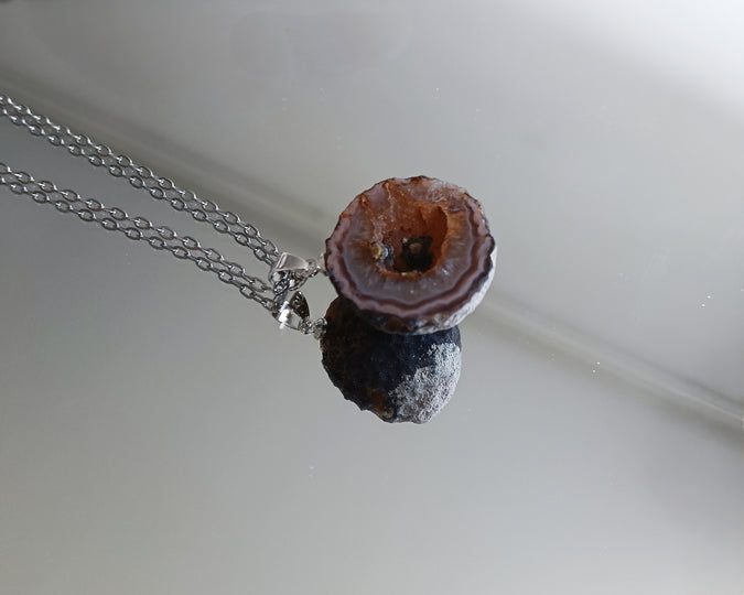 Agaat geode edelsteen hanger