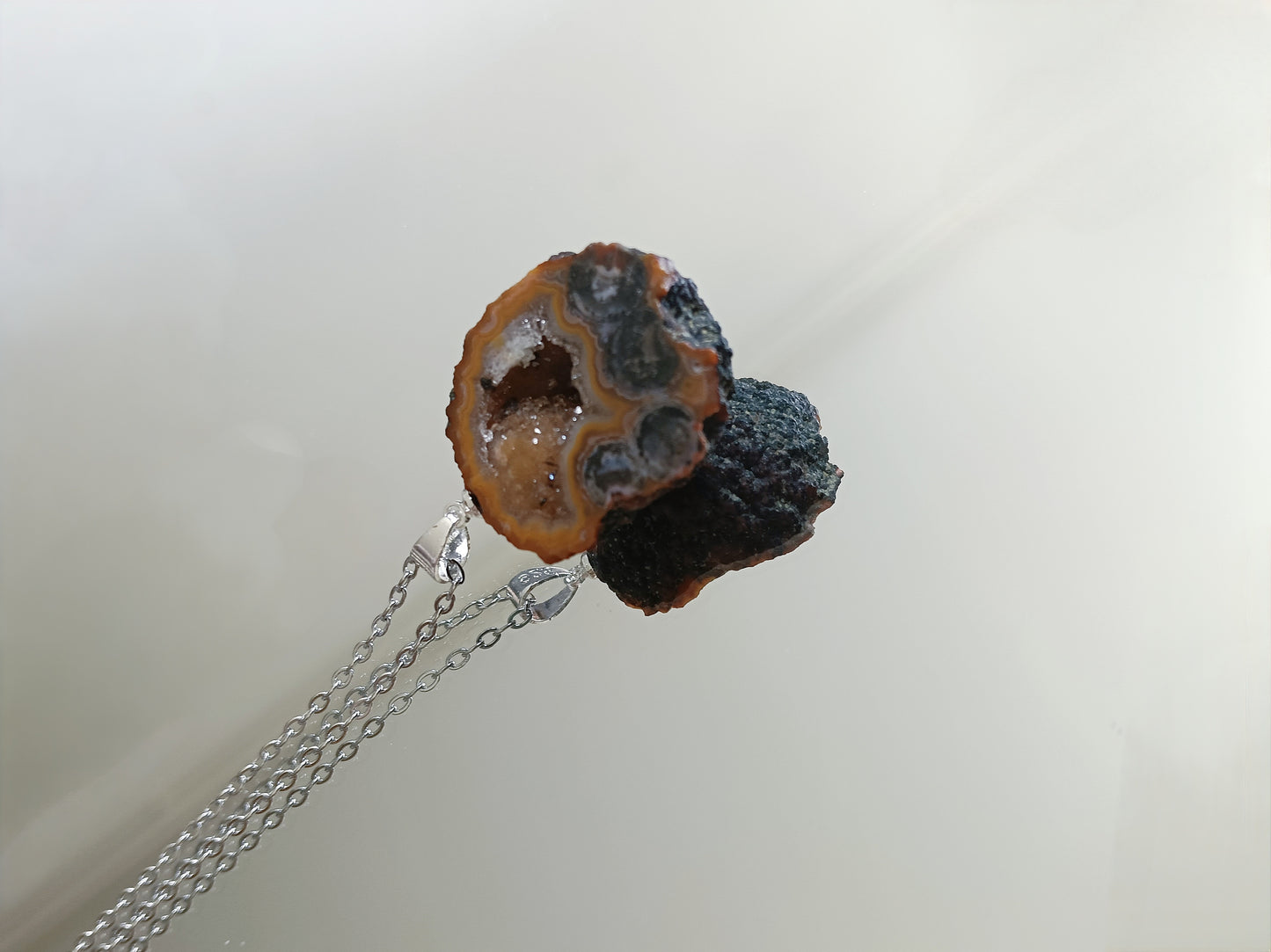 Agaat geode edelsteen hanger