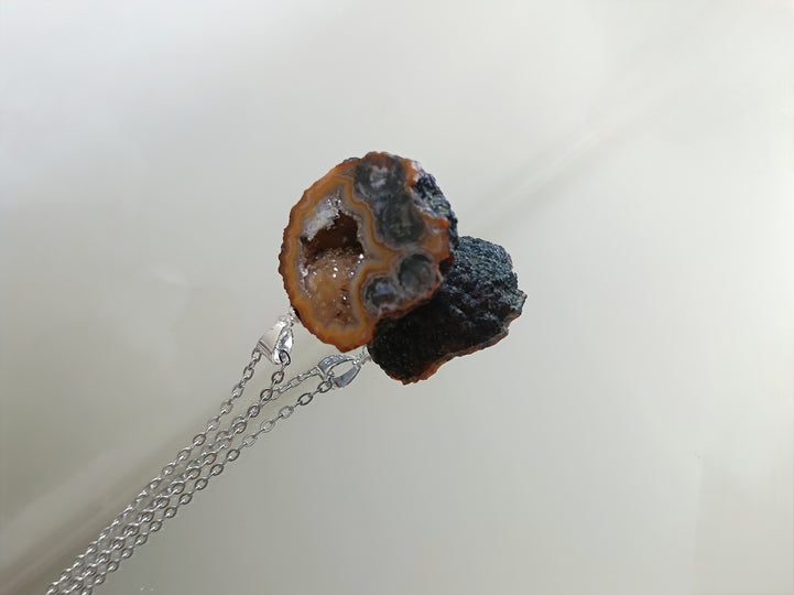 Agaat geode edelsteen hanger