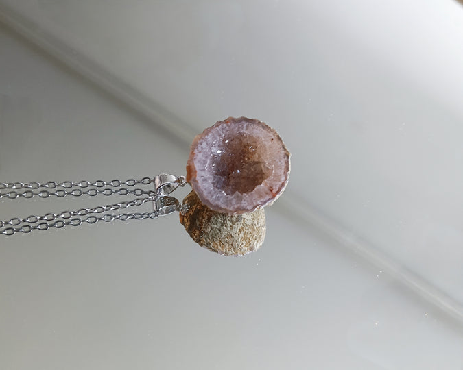 Agaat geode edelsteen hanger