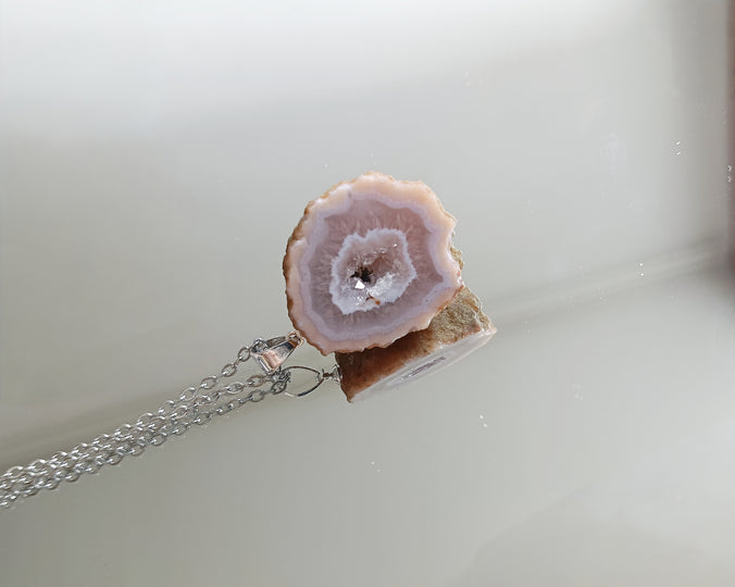 Agaat geode edelsteen hanger