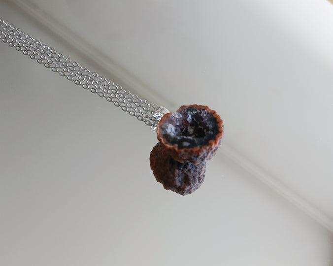 Agaat geode edelsteen hanger
