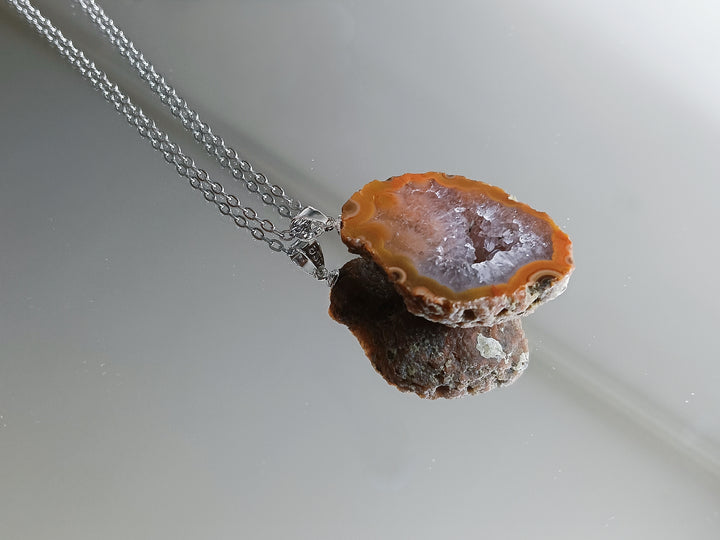 Agaat geode edelsteen hanger