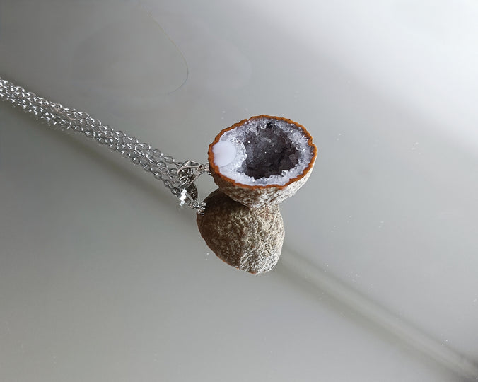 Agaat geode edelsteen hanger