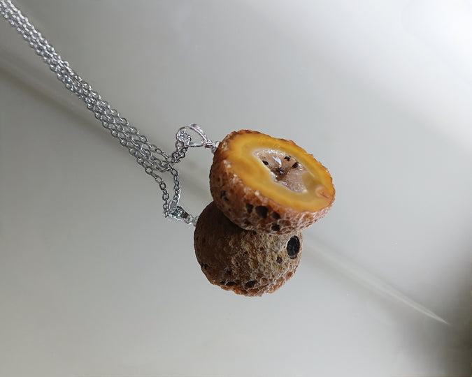 Agaat geode edelsteen hanger
