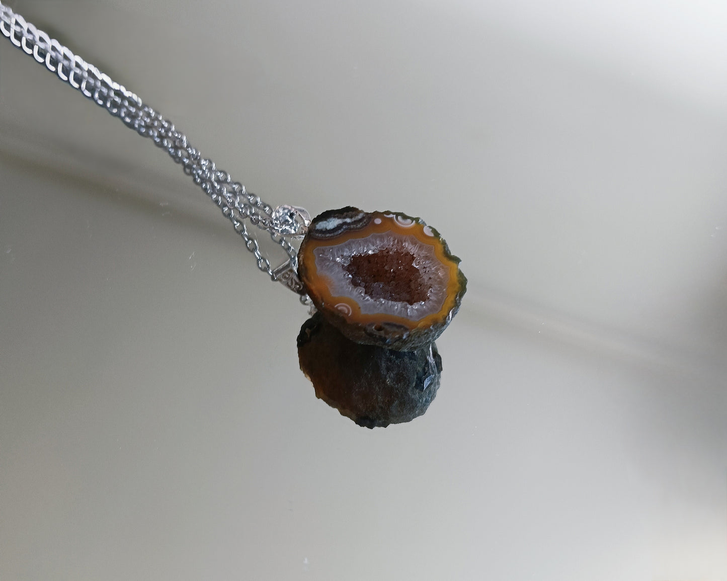 Agaat geode edelsteen hanger