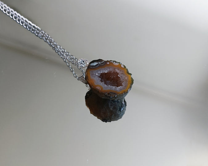 Agaat geode edelsteen hanger