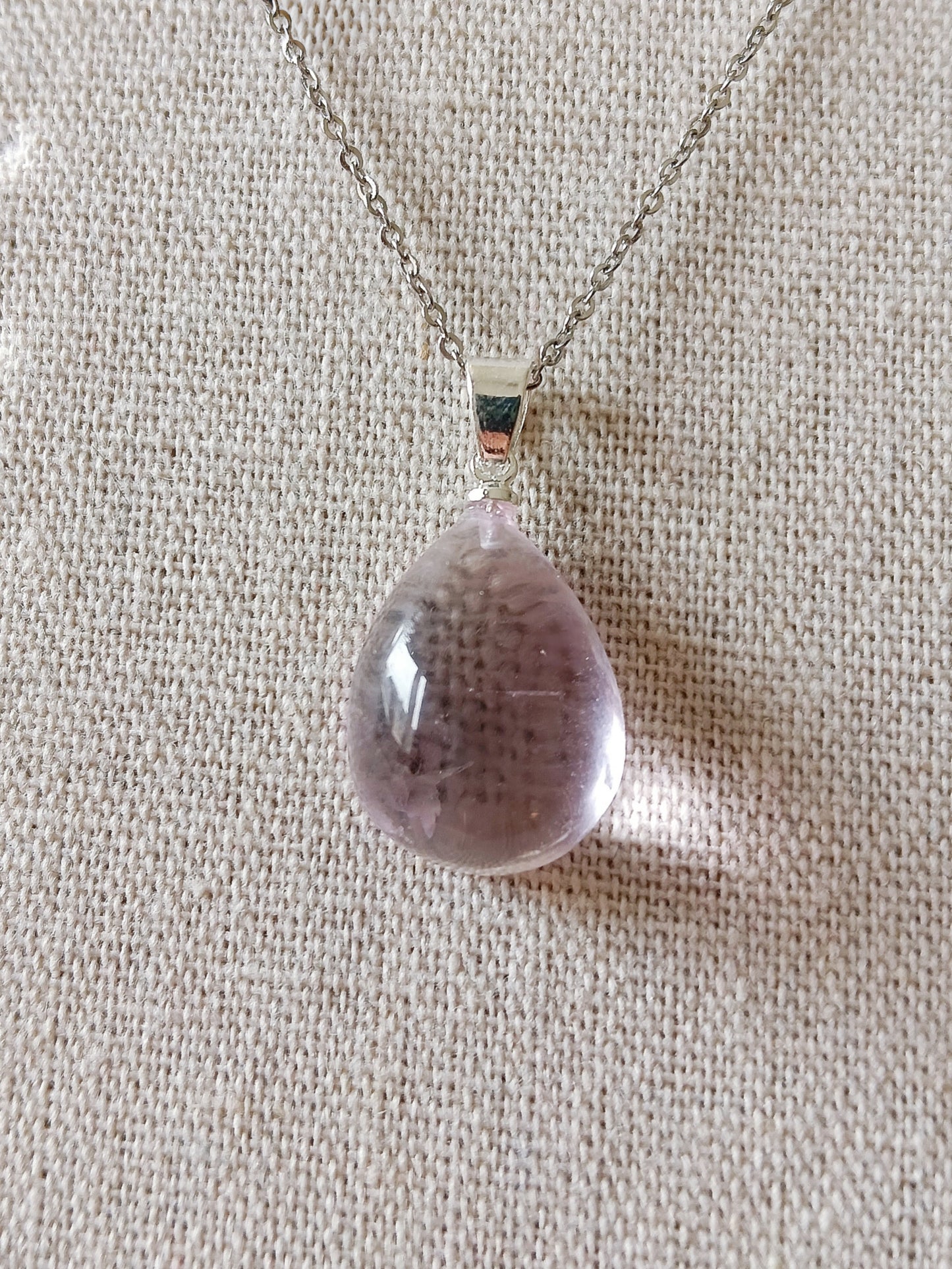 Lavendel Amethist hanger - s925 zilver