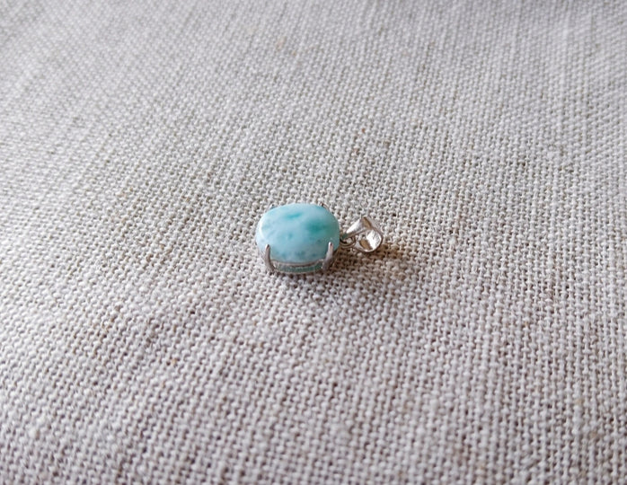 Larimar ovaal hanger - s925 zilver