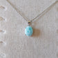 Larimar ovaal hanger - s925 zilver