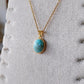 Larimar ovaal hanger - s925 goud
