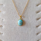 Larimar ovaal hanger - s925 goud