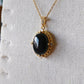 Regenboog Obsidiaan ovaal hanger - s925 goud