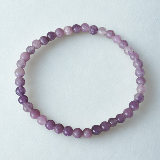 Lepidoliet Armband | 4.5 mm kralen - 16.5 cm