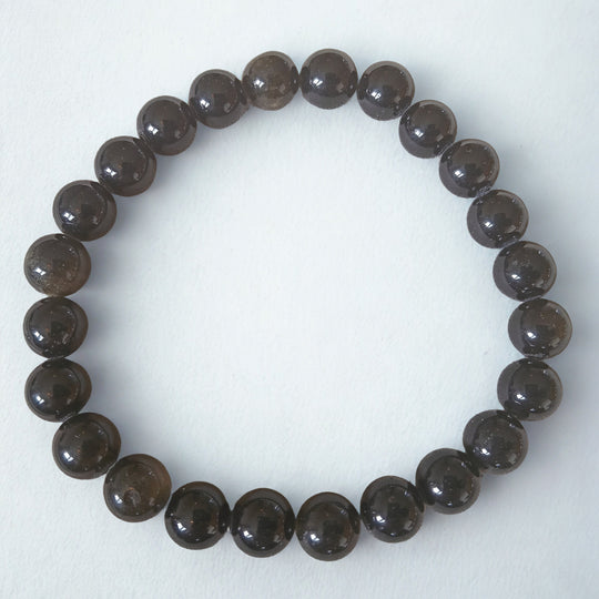 Goud Obsidiaan armband | 8 mm kralen - 18 cm