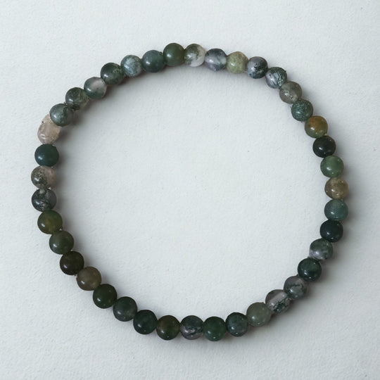 Mos Agaat armband | 4.5 mm kralen - 16 cm