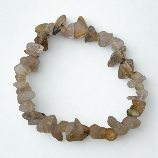 Gouden Rutielkwarts armband | Split kralen