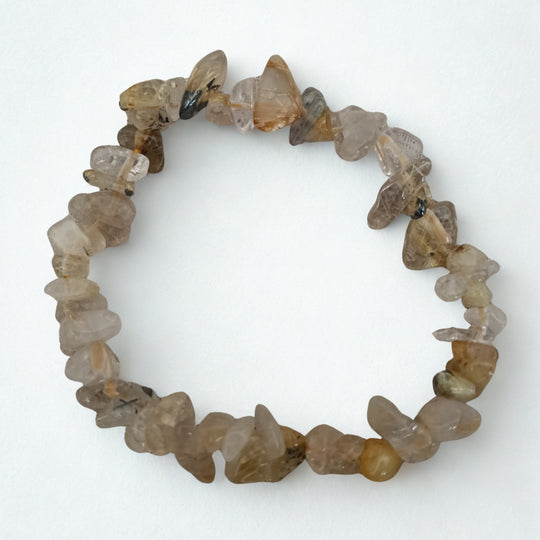 Gouden Rutielkwarts armband | Split kralen