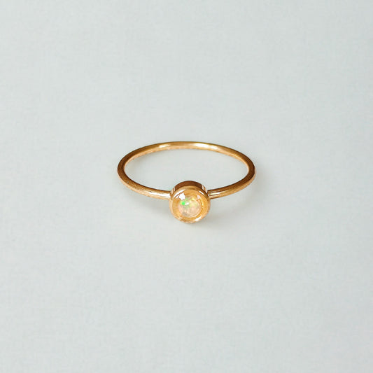 Opaal ring goud - stainless steel