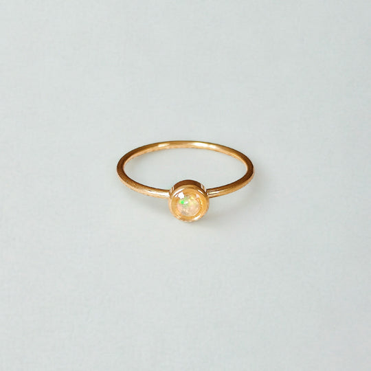 Opaal ring goud - stainless steel