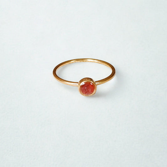 Roze Toermalijn ring goud - stainless steel