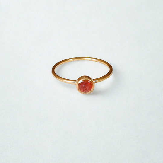 Roze Toermalijn ring goud - stainless steel