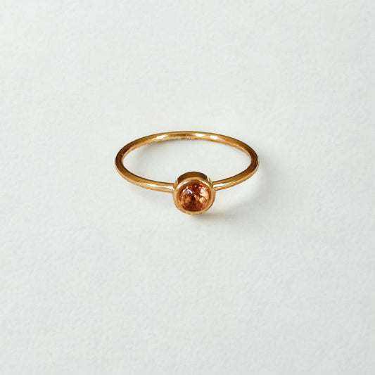 Granaat ring goud - stainless steel